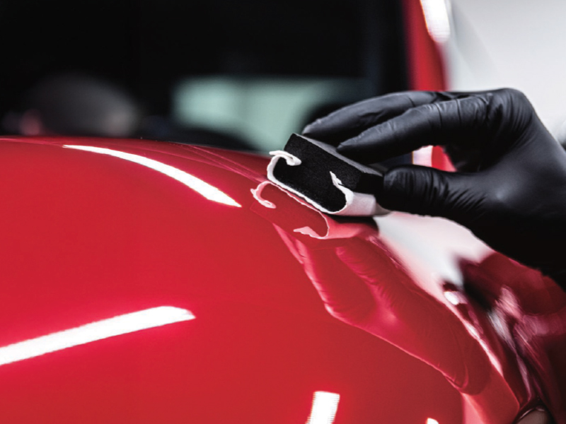 ZGuard technician applying ceramic coating in Dubai workshop